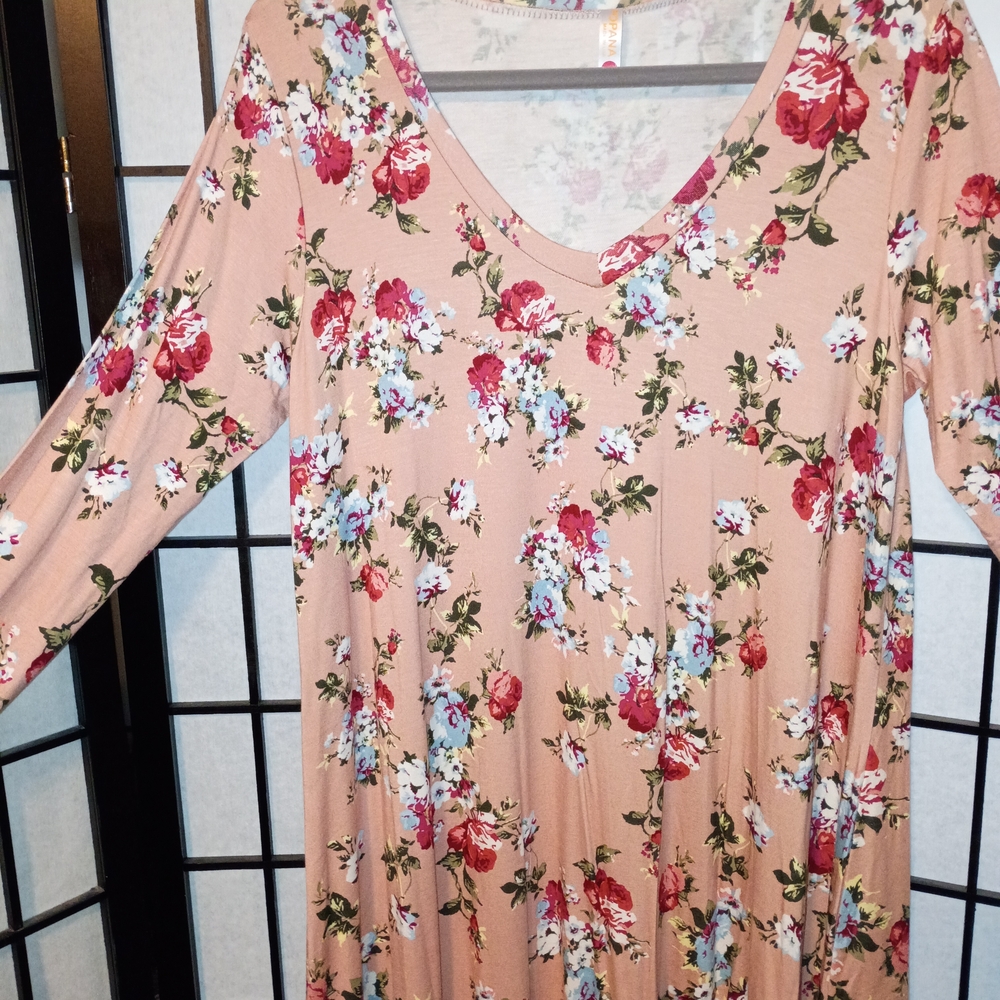 Popana Floral Patterned Tunic Perfect With Leggings